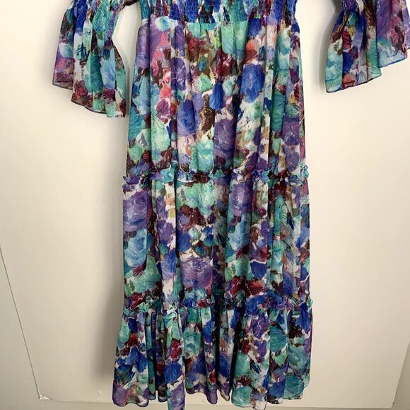 PatBo Blossom Off The Shoulder Dress Violet Womens Small New with Tags - Picture 5 of 16